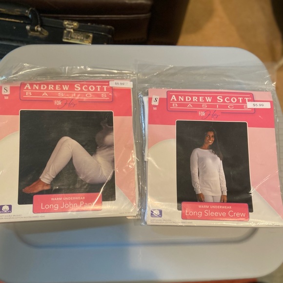 Andrew Scott long John pants and top. Soft and warm. NWT Size S - Picture 1 of 3